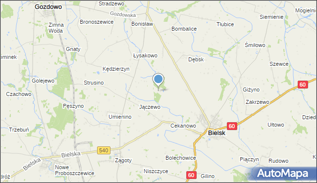 mapa Jączewo Jeziorne, Jączewo Jeziorne na mapie Targeo